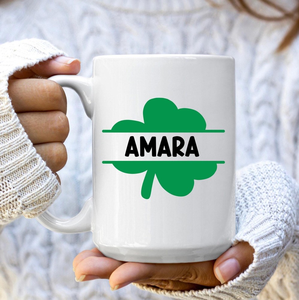 Personalized St Patricks Day Green Mug with Custom Name