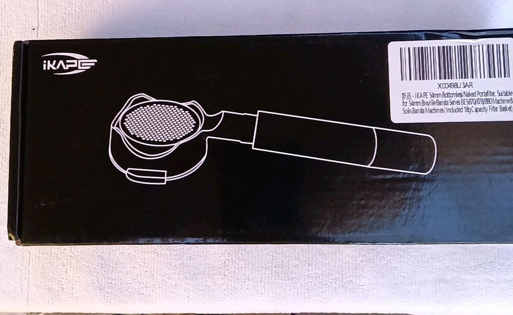 iKape 54mm Bottomless Espresso Portafilter Handle Compatible with Breville Barista Machines