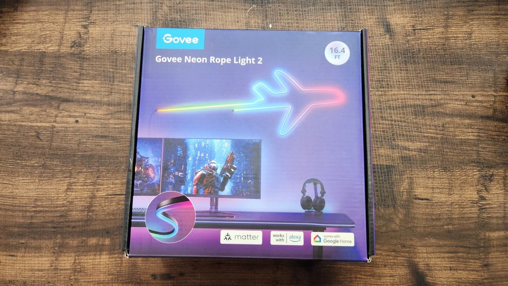 Govee 16.4ft RGBIC Smart Neon Rope Light 2 Alexa Google Voice Control H61D5