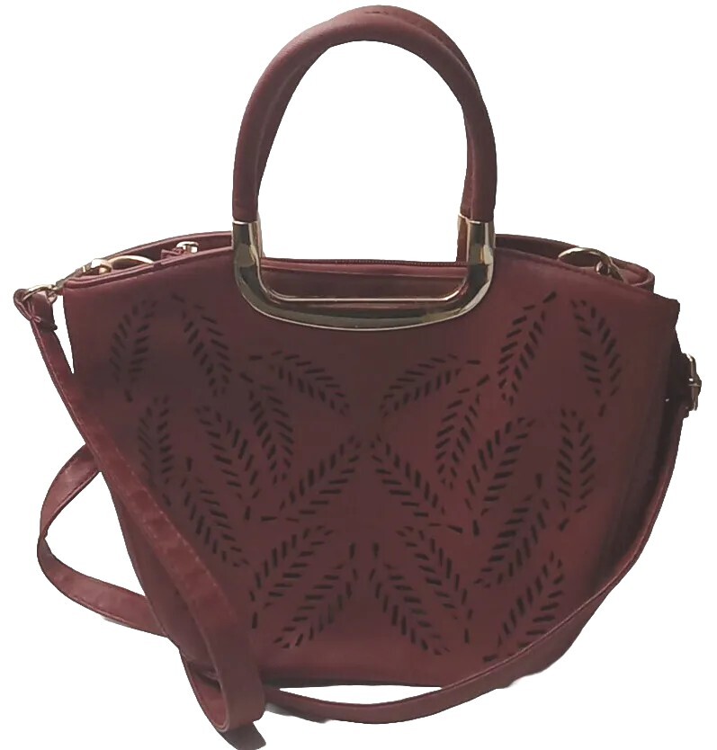 Red Faux Leather Crossbody Shoulder Bag for Women