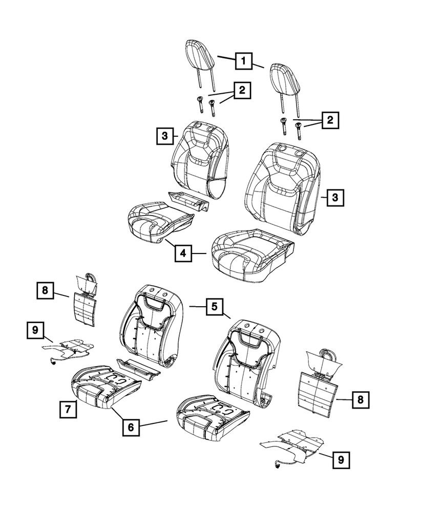 Genuine Mopar Front Seat Cushion Cover Left 6DG67HL1AB