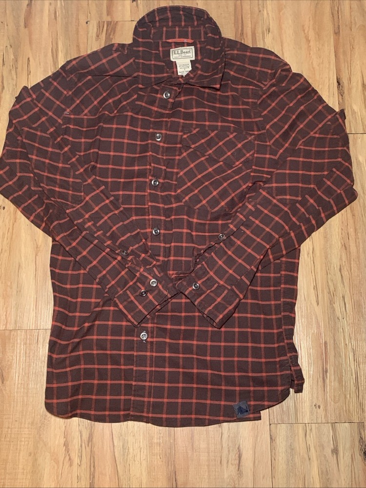 LL Bean Men's Small Long Sleeve Flannel Button-Up Shirt