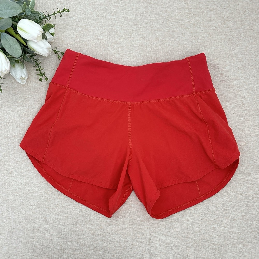 Lulemon Womens Orange Athletic Shorts Size 2 Activewear Yoga Running
