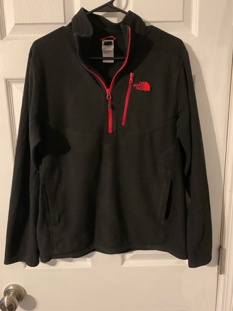 North Face Men's Medium fleece jacket, black and red