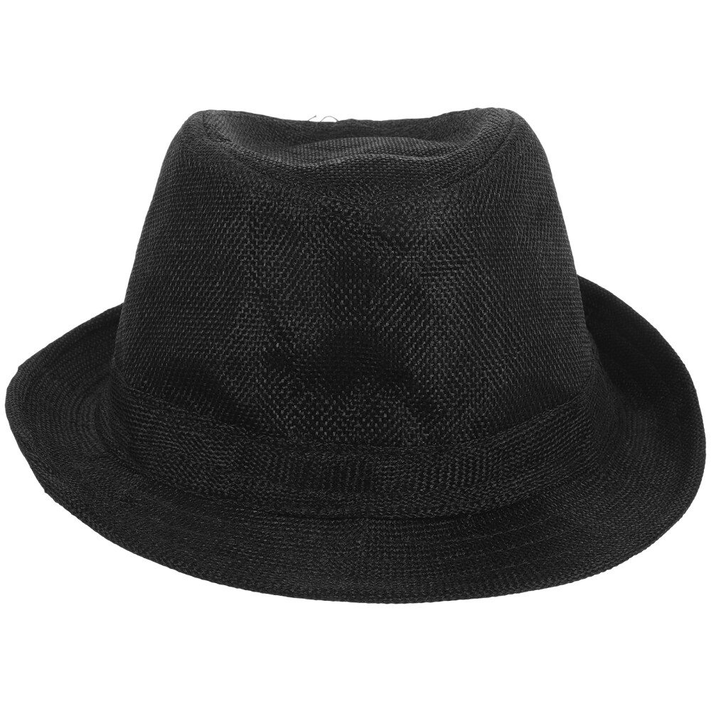 Black Kids Fedora Hat with Sunglasses for Girls & Middle-Aged Children