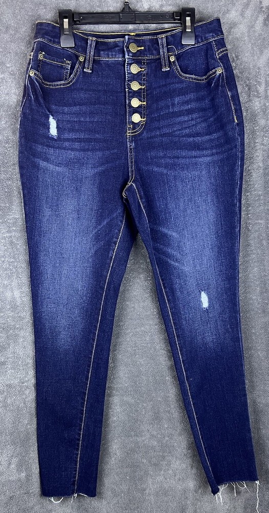 Time & Tru Womens Size 4 Skinny High Rise Curvy 5 Dark Wash Jeans