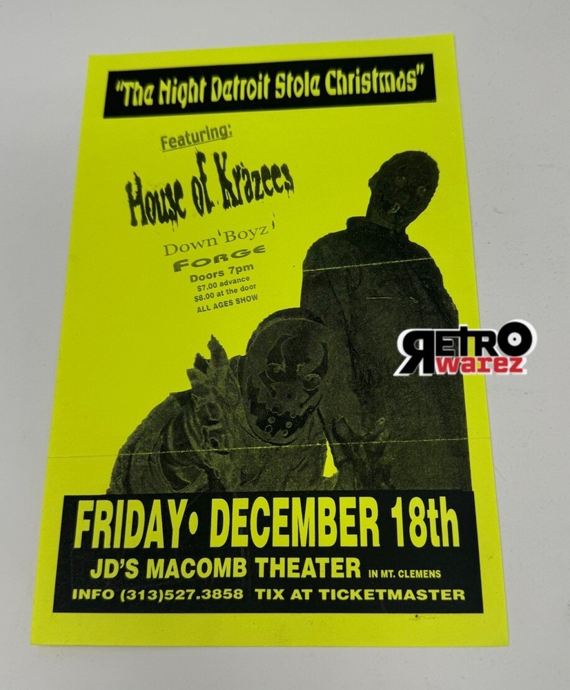 House Of Krazees - The Night Detroit Stole Christmas Concert Flyer 5.5x8.5” HOK