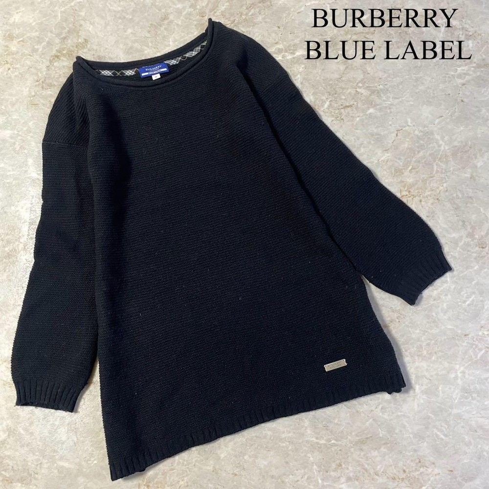 Burberry Blue Label Women's U Neck Knit Tunic, Black, Size M (38)