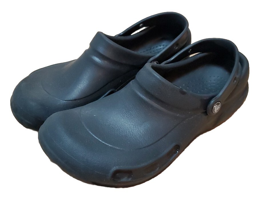 Crocs Bistro Clog Slip Resistant Shoes Mens Size 9 Womens Size 11 Black EUC