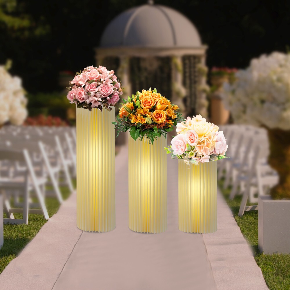 3PCS Foldable Cardboard Centerpiece Columns Wedding Party Decoration Stands