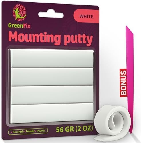 Mounting Putty 2oz - White Sticky Tack for Wall Hanging, Removable Poster Putty