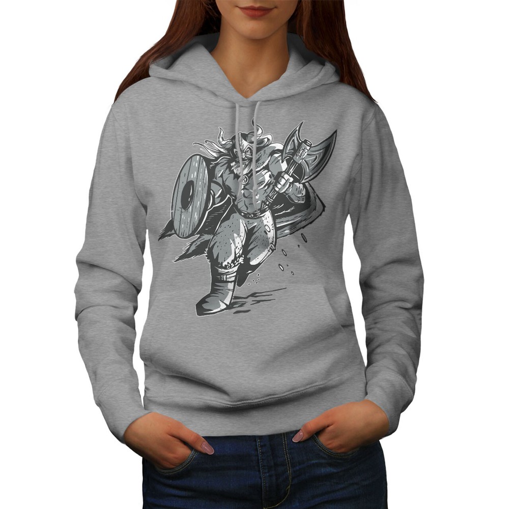 Wellcoda Warrior Warrior With Axe Norse Mythology Womens Hoodie