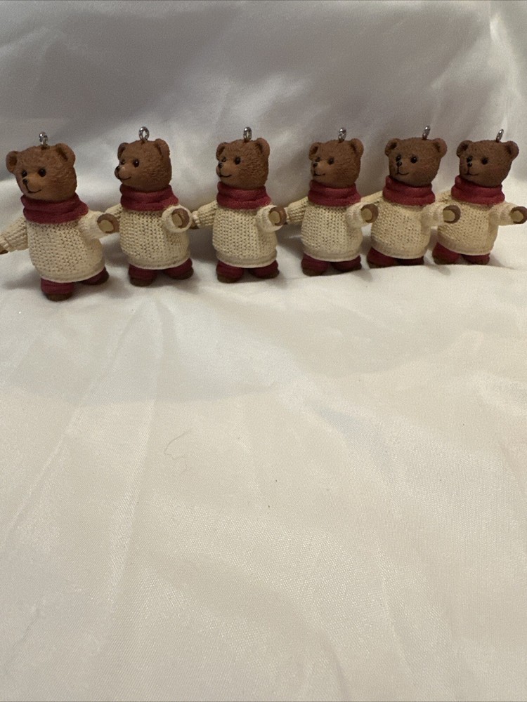 LOT OF 6 Hallmark Keepsake Ornaments Holiday Bears ORIGINAL BOXES