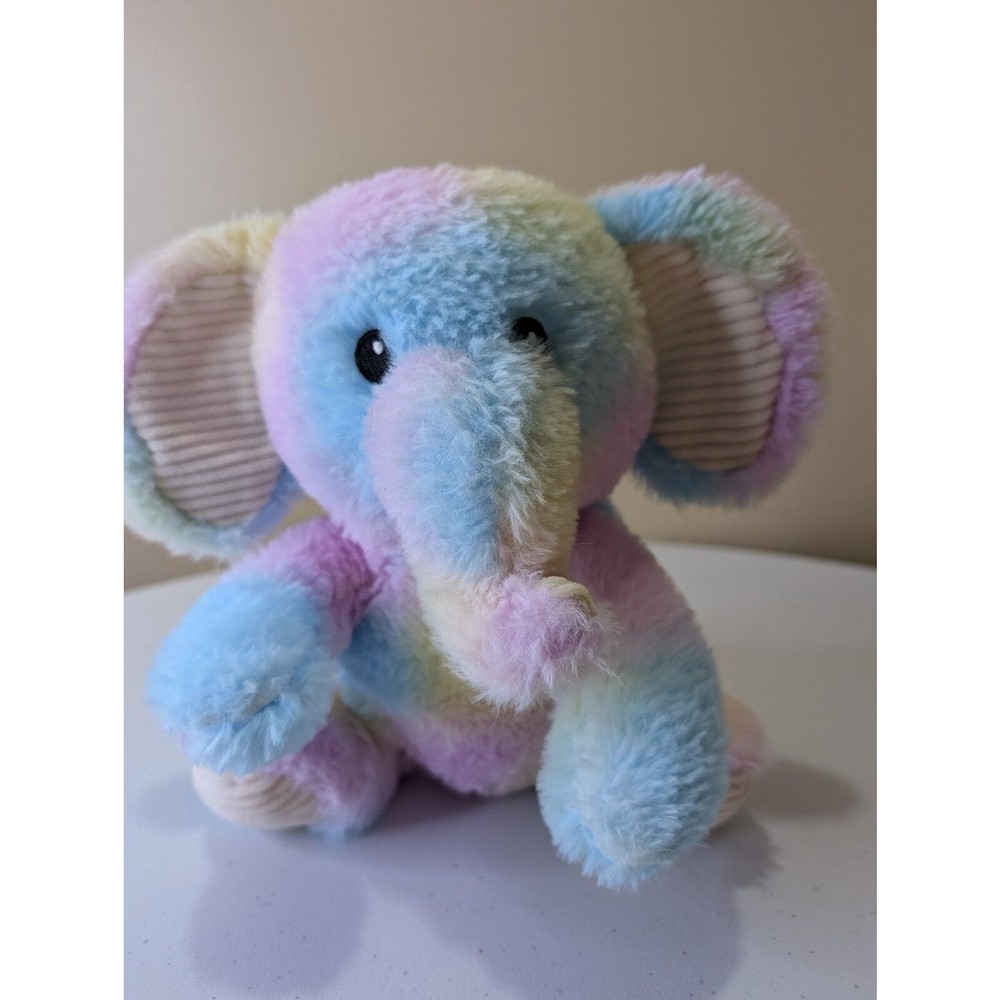 Adorable Pastel Rainbow Elephant Stuffed Toy for Kids and Collectors | Soft and Colorful Plush Gift Idea