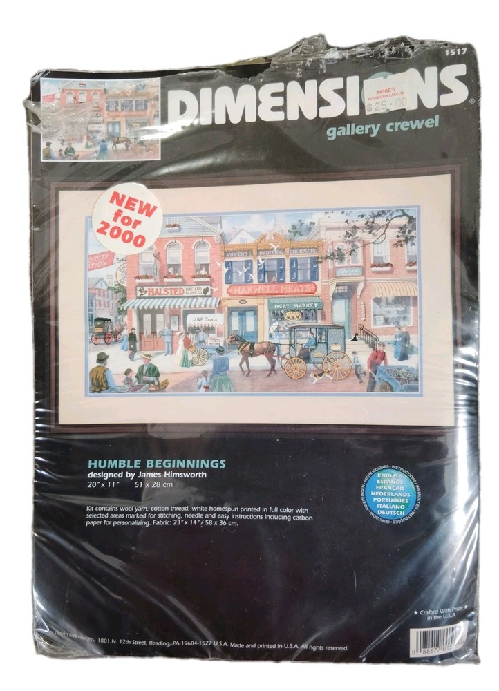 Vtg Dimensions Counted Crosstitch Pattern Kit Humble Beginnings 1999 Himsworth