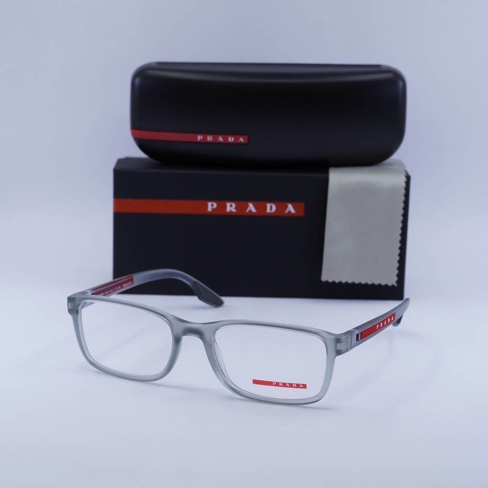 Prada Sport PS09OV Grey Transparent 55mm Authentic Eyeglasses