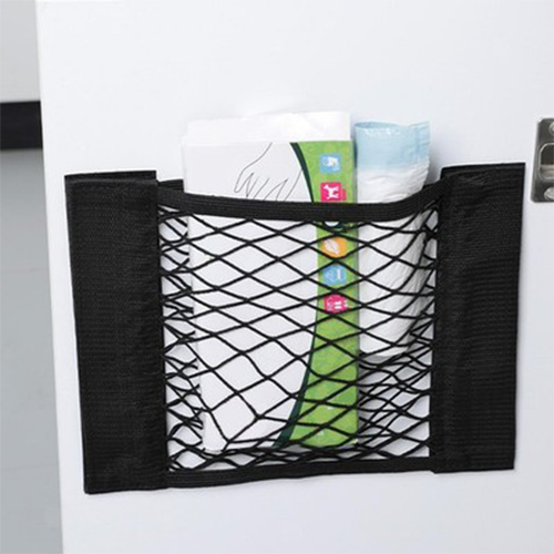 Black Mesh Wall Sticker Organizer Bag for Car Storage