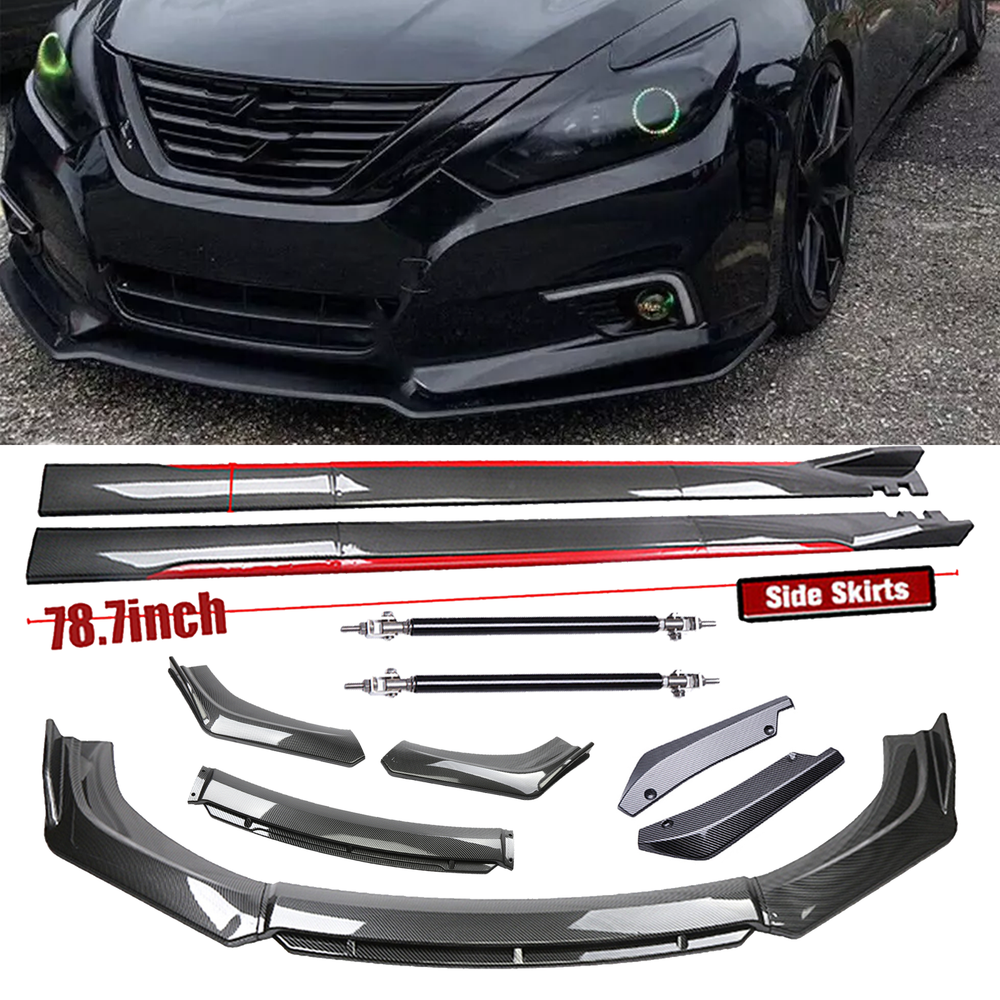 Nissan Sentra 2010-2018 Front Rear Bumper Lip Side Skirt Extension Body Kit