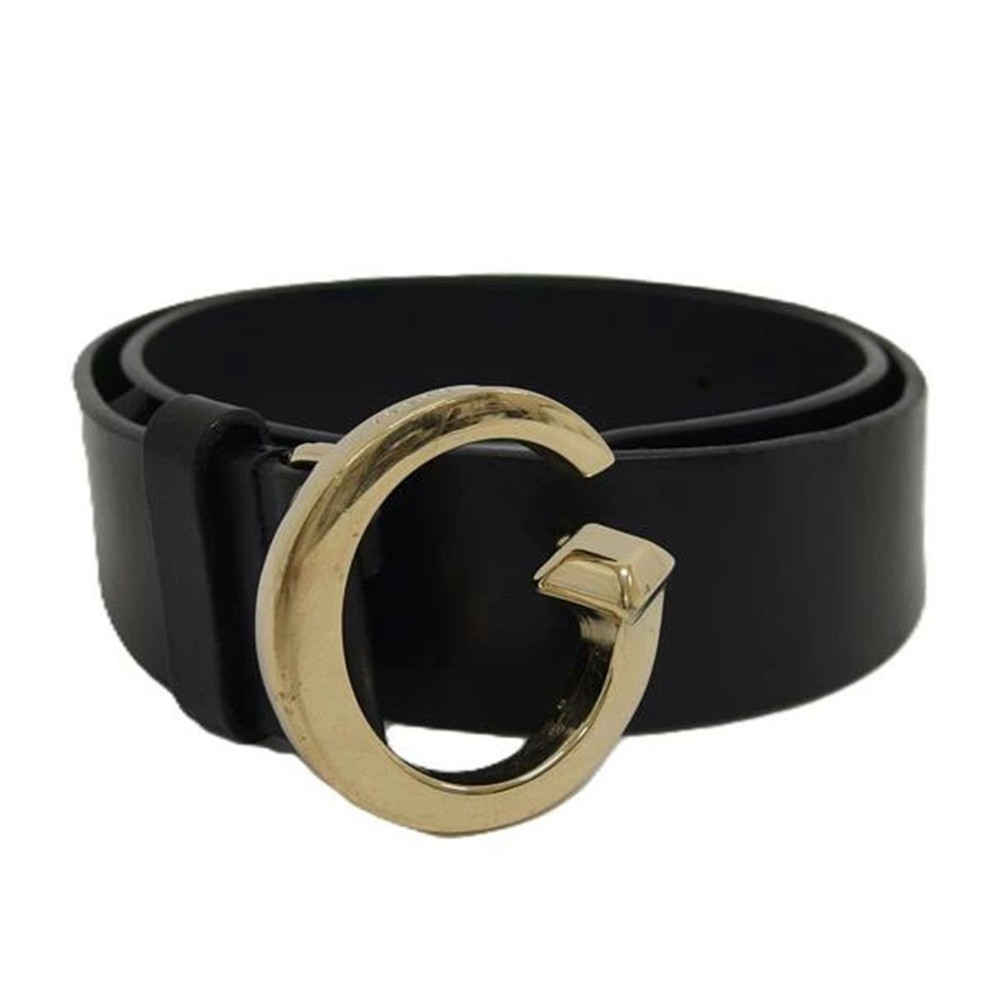 GUCCI G Logo Black Leather Belt for Men Made in Italy Authentic