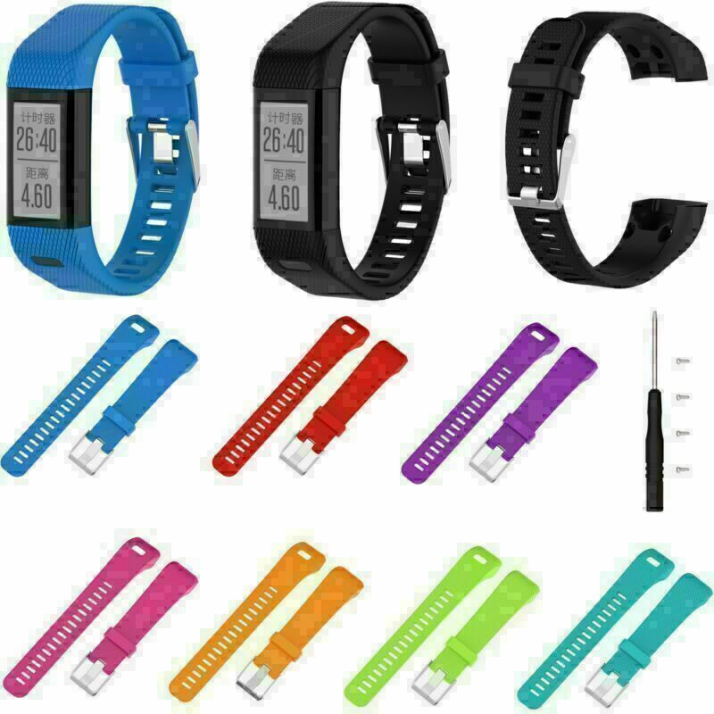 Silicone Watch Band Strap Spare Tools Set For Garmin Vivosmart HR+ Watch