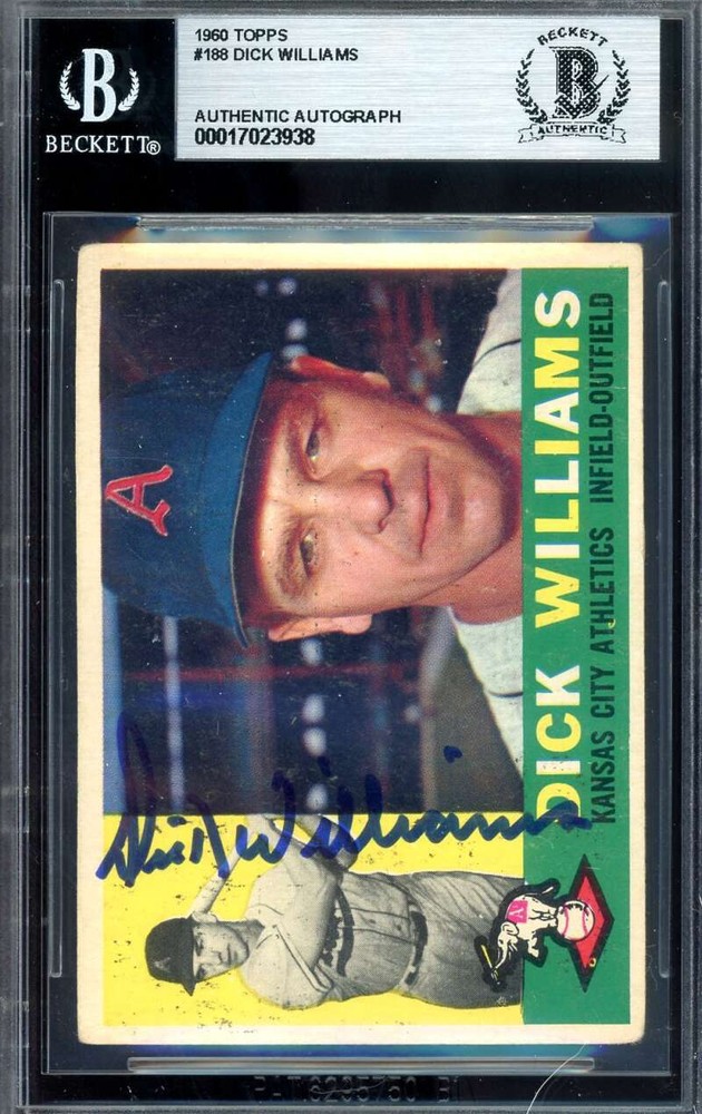Dick Williams Beckett BAS Signed 1960 Topps Autograph