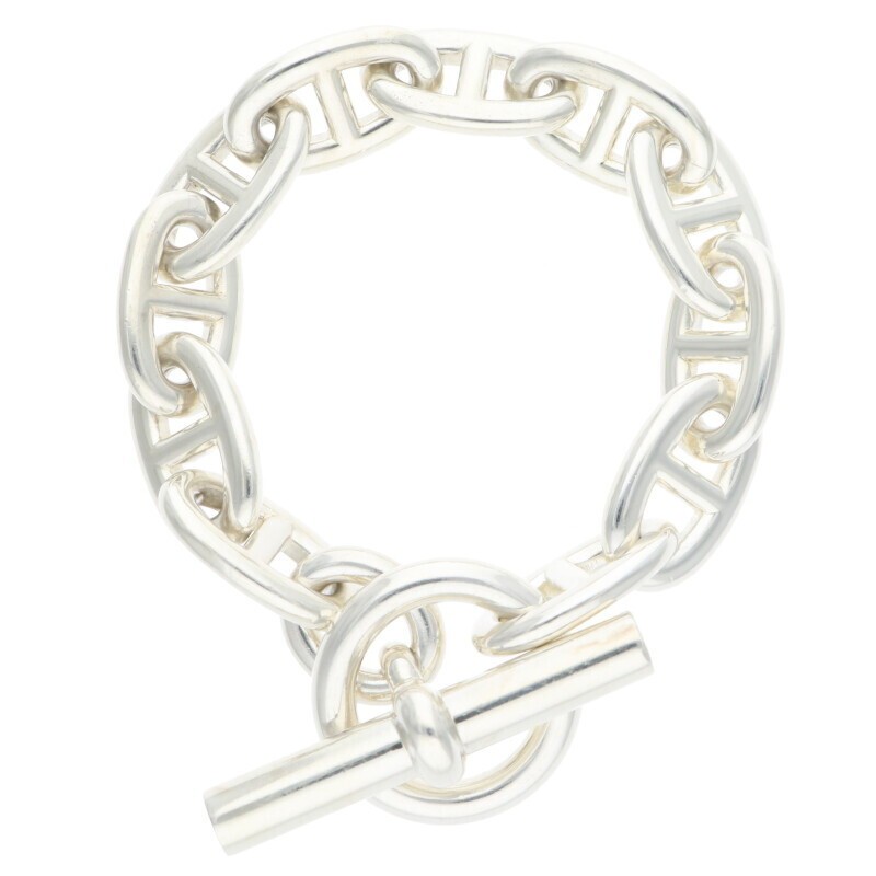 Hermes 11LINK Chaine d'Ancre TGM Silver Bracelet 504320
