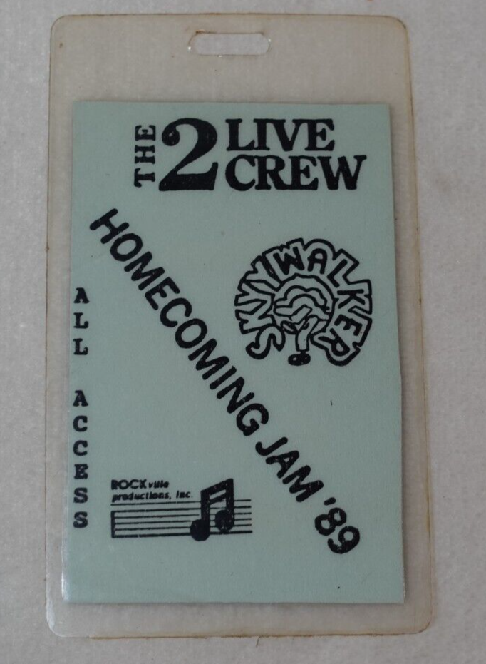 2 Live Crew Homecoming Jam 1989 Miami Baseball Stadium 12/26/89 All Access Pass