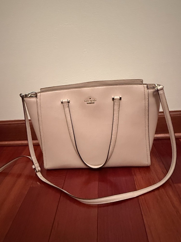 Kate spade New York Cream Medium Satchel Top Handle Crossbody Bag for Women  