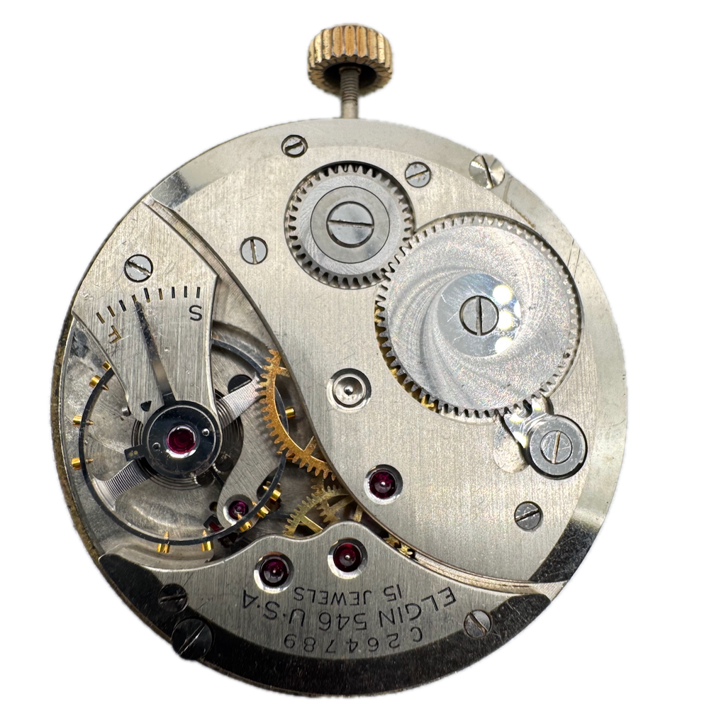 1942 Elgin 15-Jewel Mechanical Pocket Watch Movement 546 USA Vintage