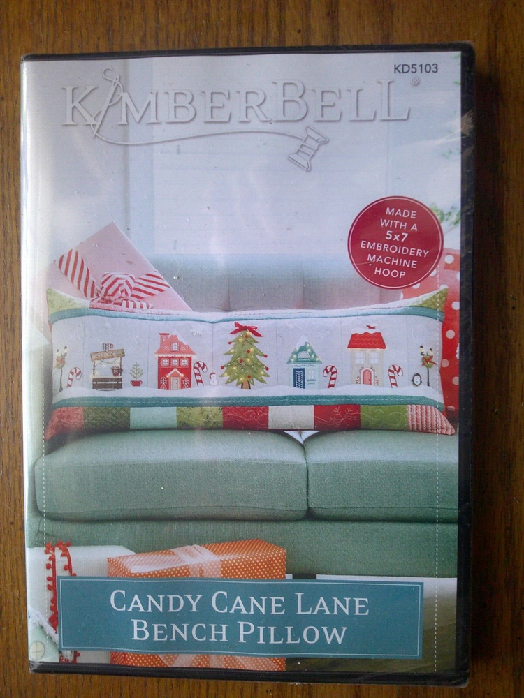 Kimberbell Bench Pillow CANDY CANE LANE Machine Embroidery Design CD KD5103