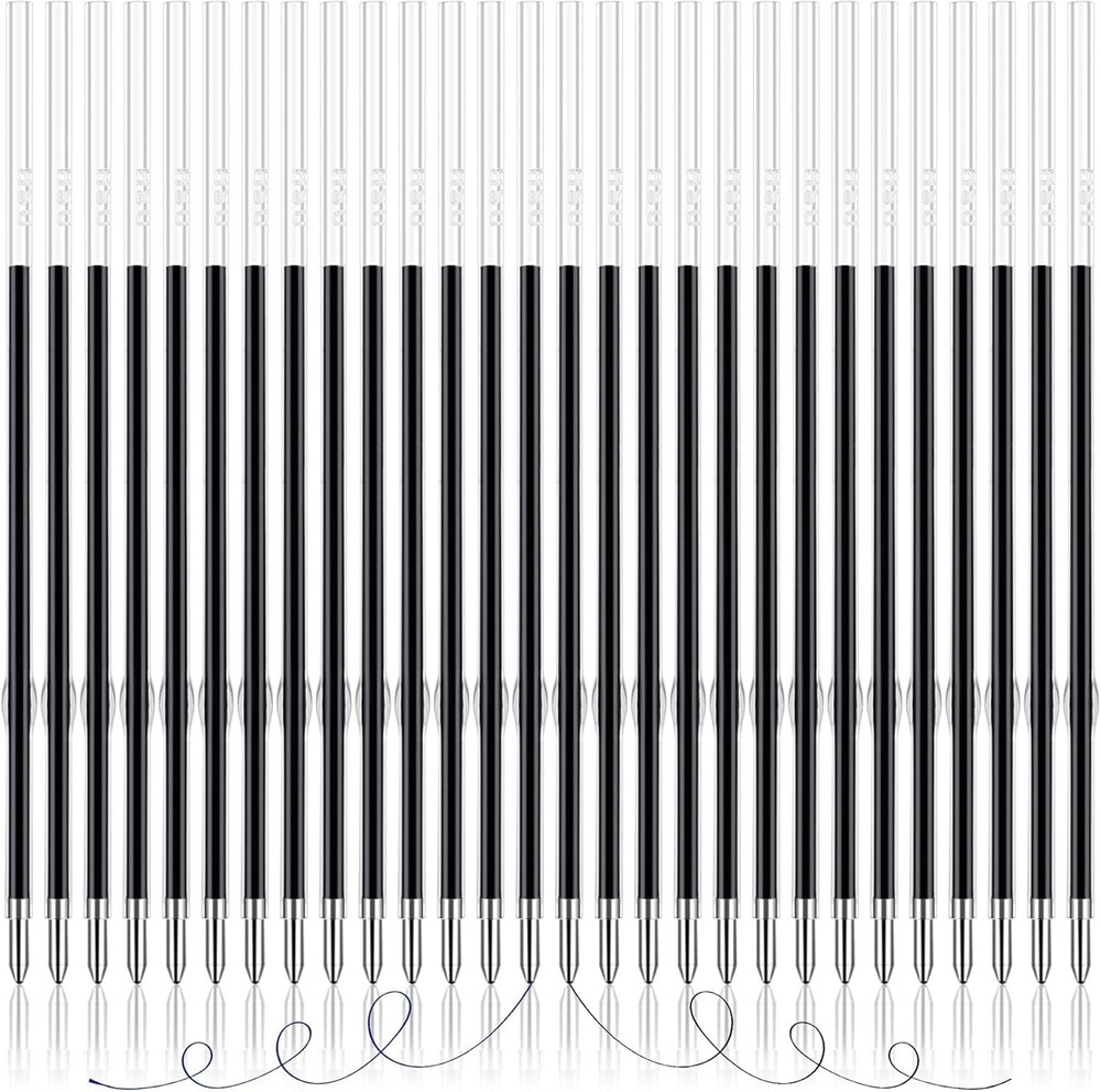 100 Pieces, 0.7mm Ink Pen Refills Replaceable (Black Blue) - Free Shipping