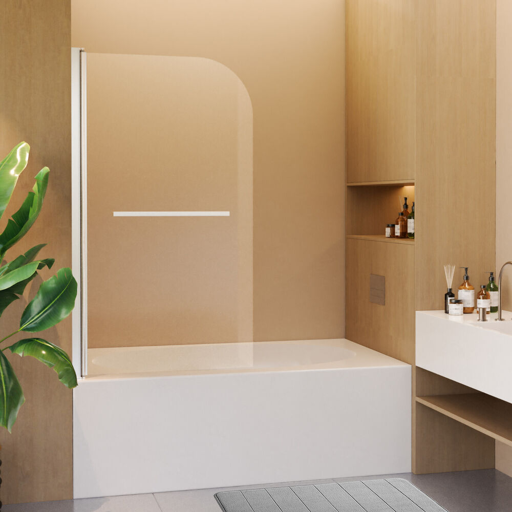 31''x55''Frameless Pivot Shower Door Panel for Bathtub, 1/4