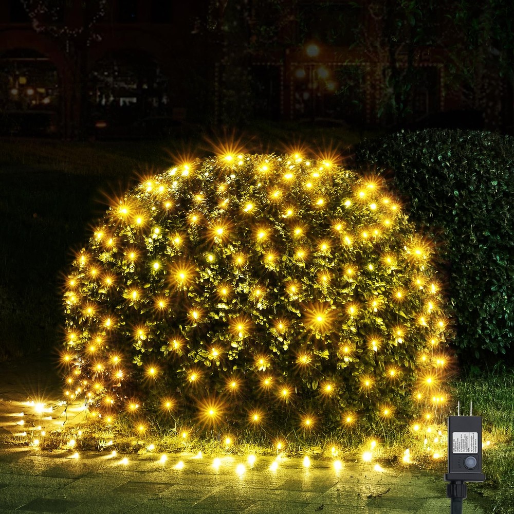 200LED 8.4ft x 5.2ft Christmas Net Lights with 8 Modes for Bushes and Trees