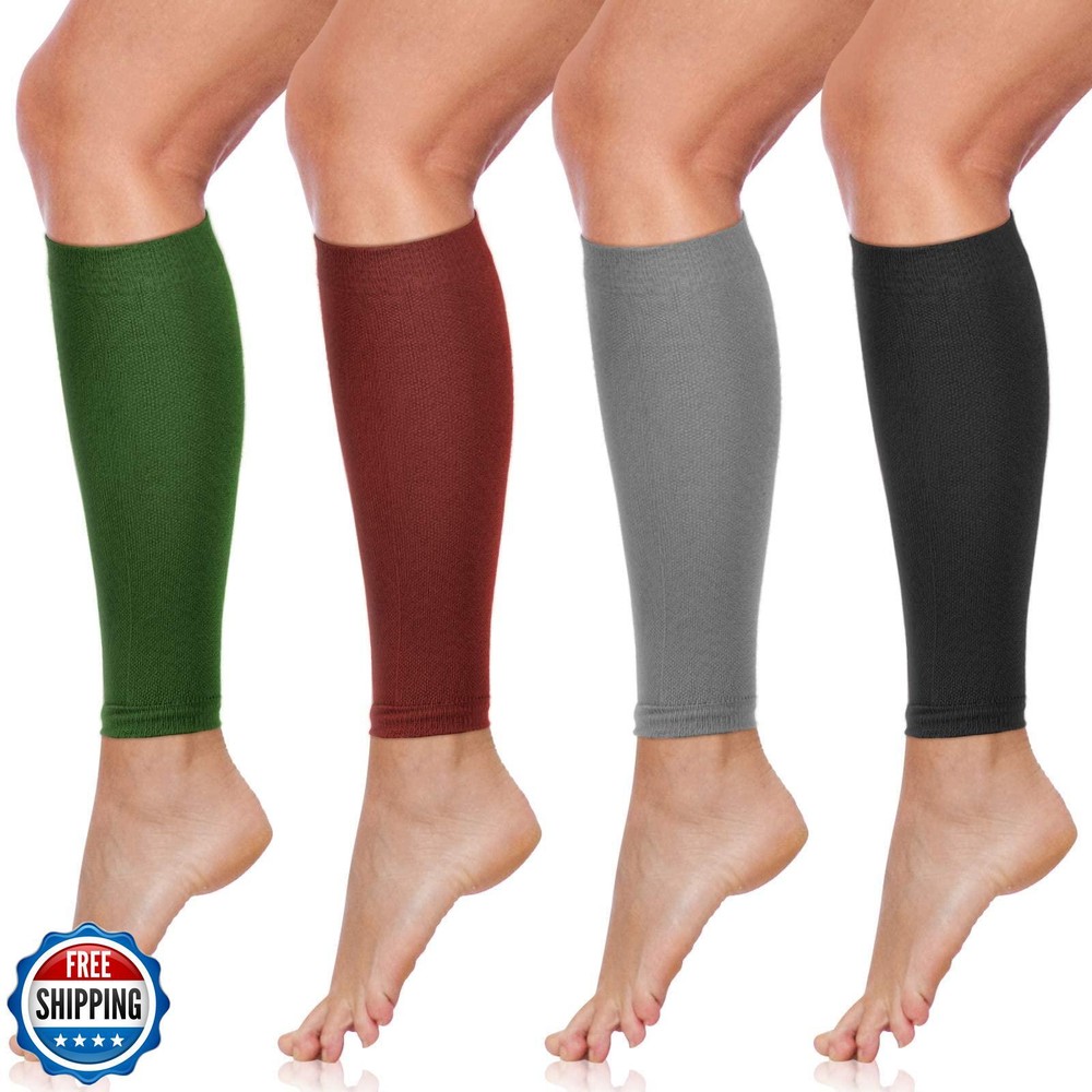 SATINIOR 4 Pairs Calf Compression Sleeves for Shin Support & Muscle Recovery