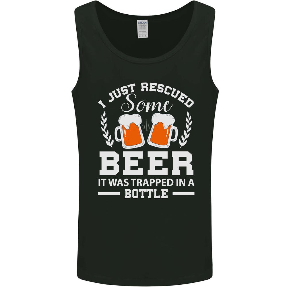 Rescued Some Beer Funny Alcohol Larger Mens Vest Tank Top