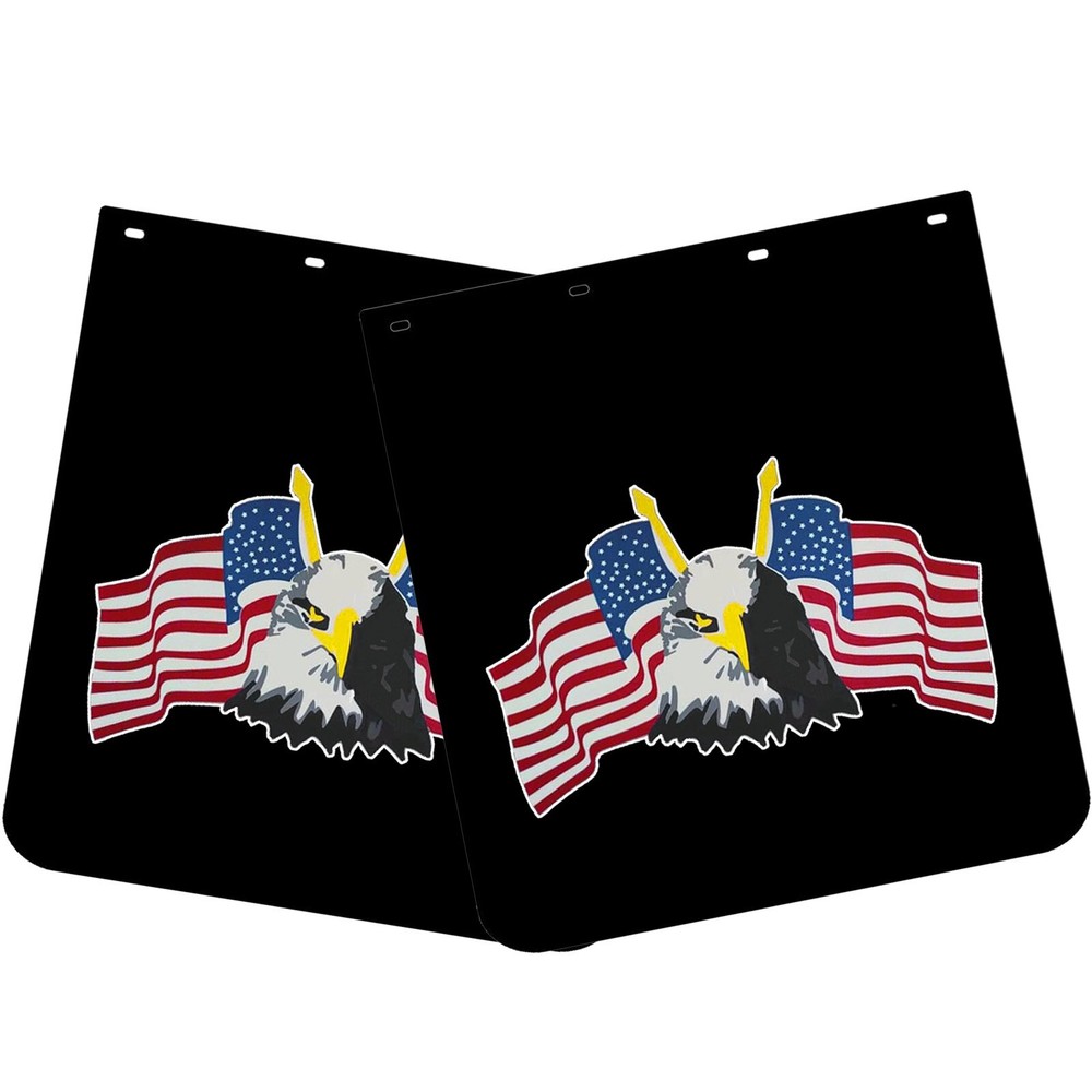 24x24 Semi Truck Mud Flaps Pair PVC Polymer Tractor Trailer Splash Guards Black