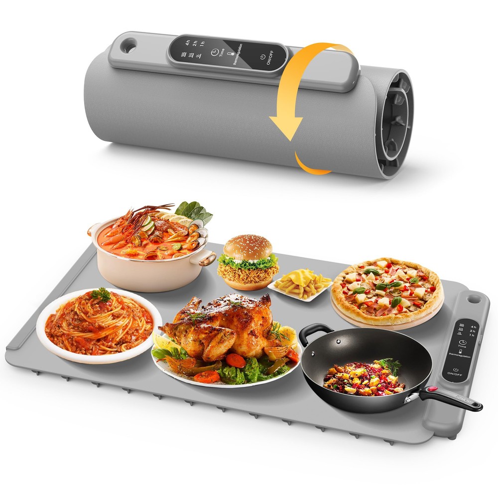 Rollable Full-Surface Food Warming Mat with Premium Heating Technology for Meals