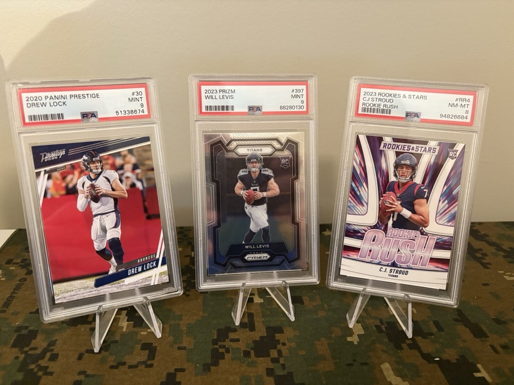 CJ Stroud Will Levis Drew Lock Graded PSA Football Cards