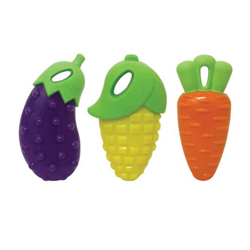 Multipet Harvesters Rubber Dog Toy Vegetables; Assorted