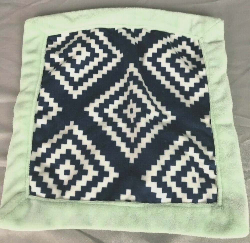Levtex Baby Bindi BoHo Bear Mint Green Navy Blue White Security Blanket Lovey