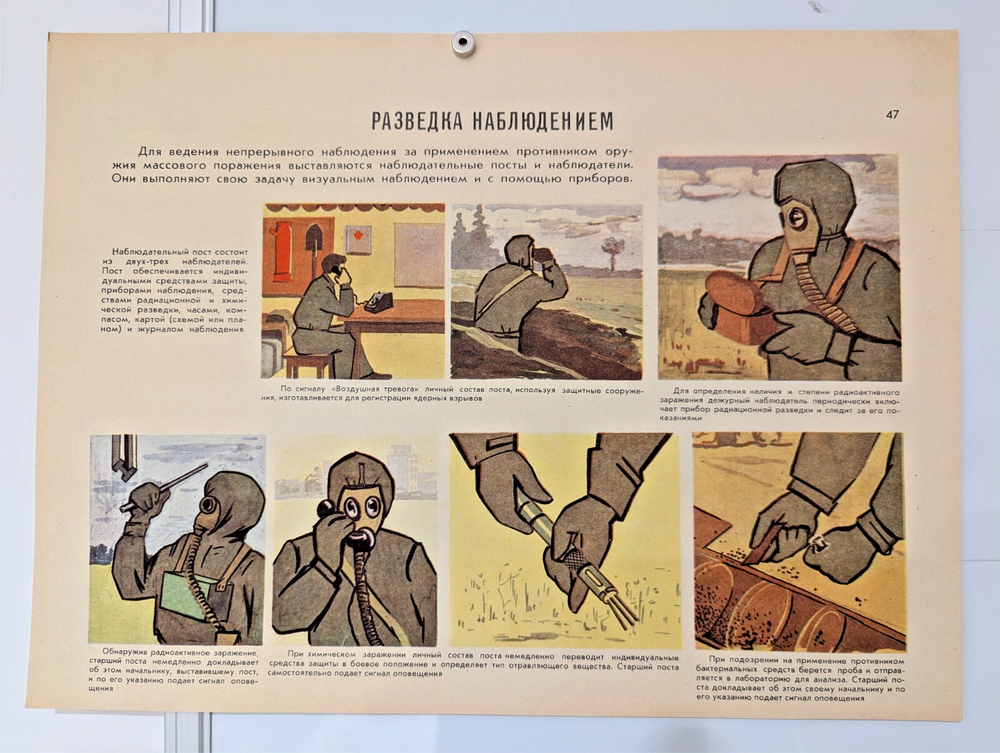 Soviet Radiation Poster - Propaganda Cold War ☢️ X-ray reconnaissance DP