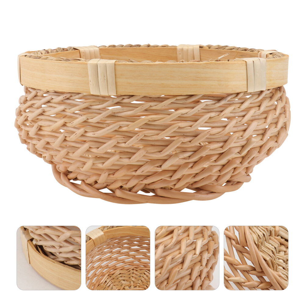 Food Basket Simple Natural Decor Bread Rattan Fruit Snacks Wicker