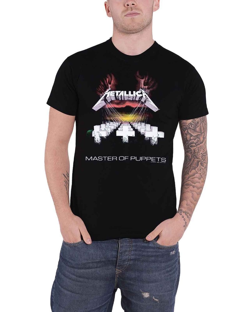 Official Metallica Master of Puppets Band Logo Black Mens T-Shirt