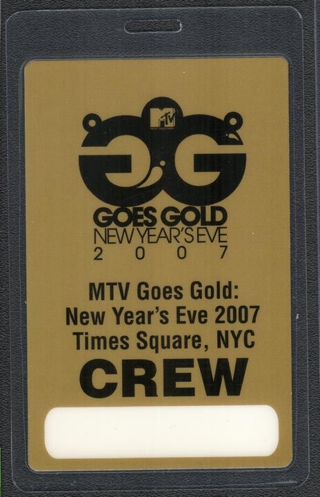 2007 MTV New Years Eve Laminated Backstage Pass - Guaranteed 100% Old & Original-image