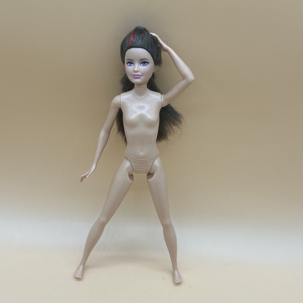Barbie Skipper Doll Brown Hair Red Streak EUC Nude For OOAK