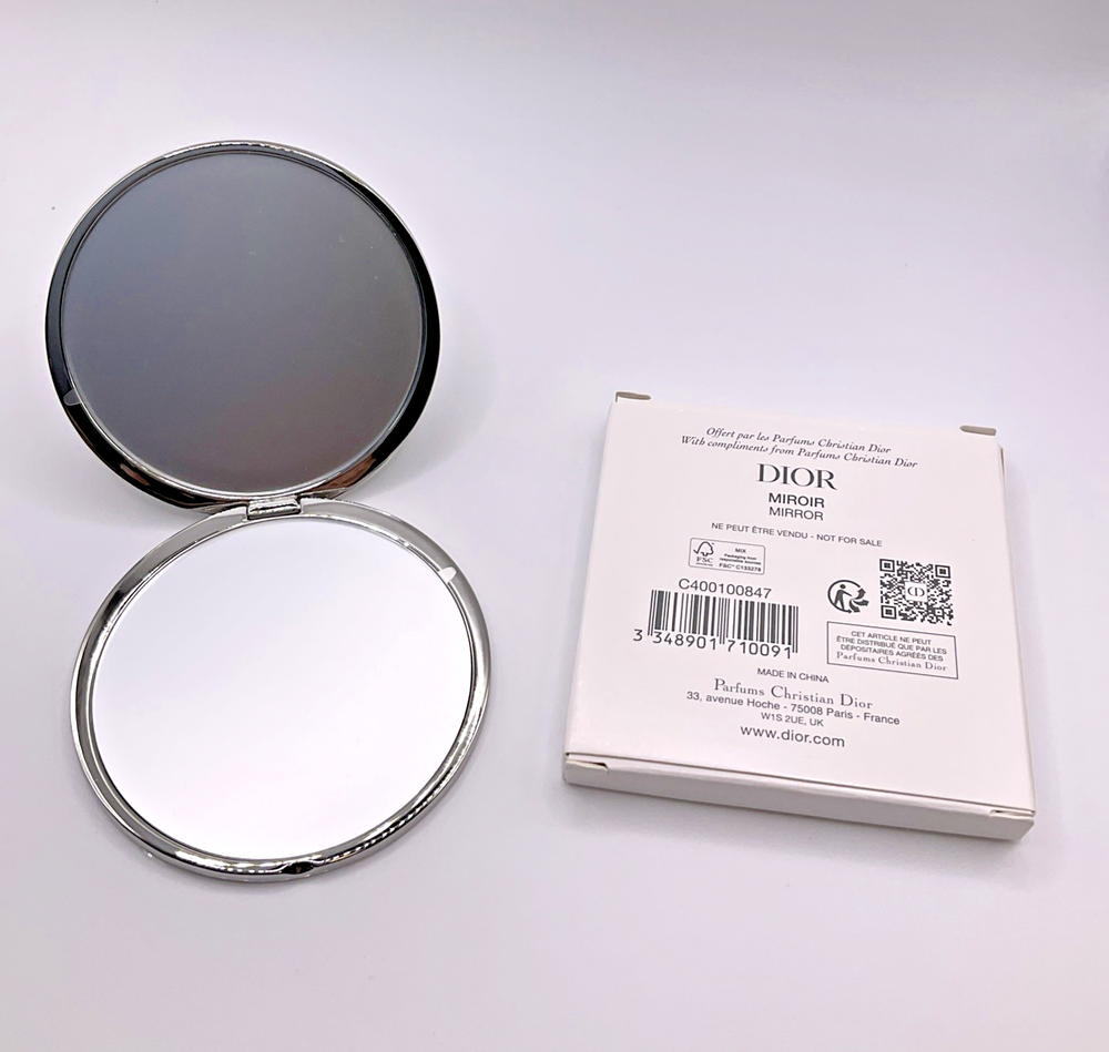 DIOR Compact Mirror Silver from Japan Novelty Double Mirrors NEW Luxury Gift