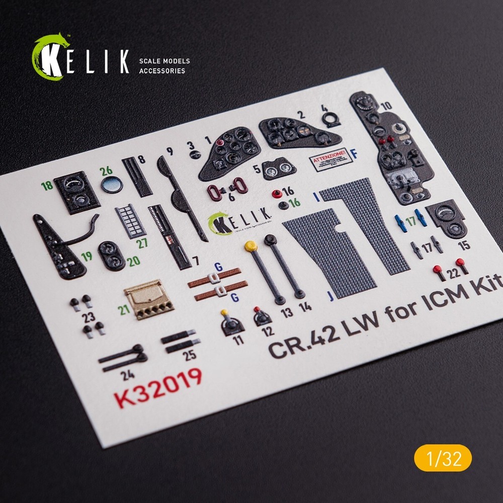 CR.42 LW Interior 3D Decal for ICM kit 1:32 for Plastic Model Kit KeliK K32019