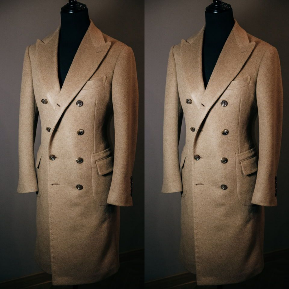 Cashmere Men's Overcoat Winter Daily Long Suit Formal Outdoor Business Jacket