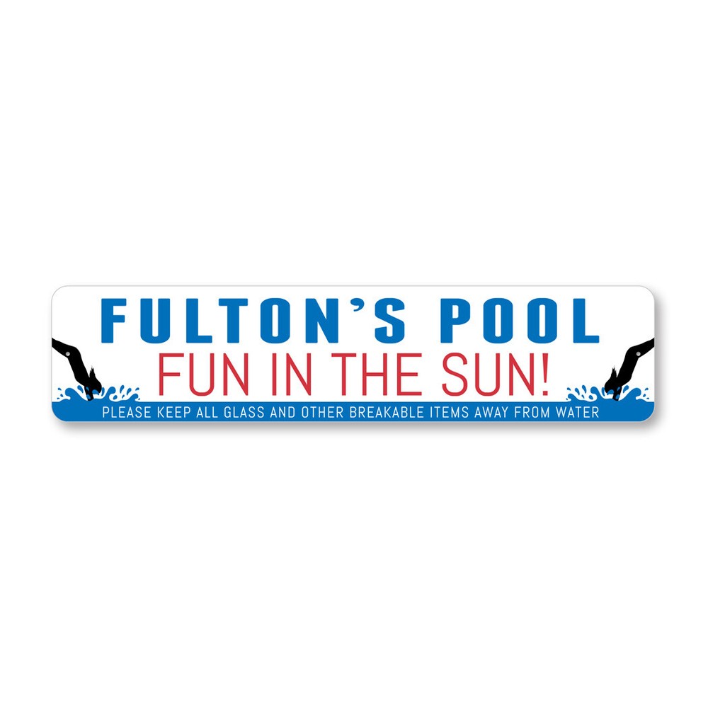 Custom Fun In The Sun Pool Metal Sign