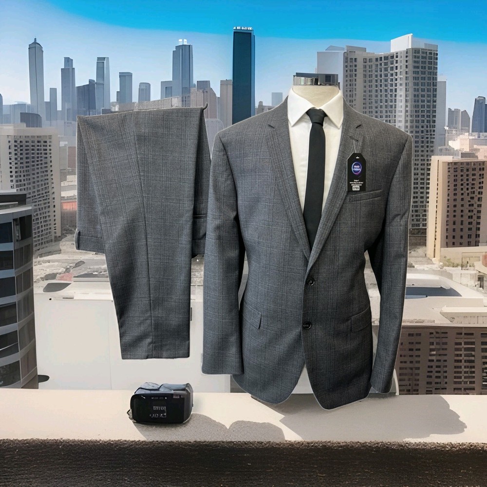 Modern Grey Slim Fit 2-Piece Suit by TU MAN – C48R W44 L31